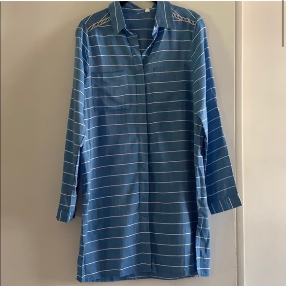 NWT Koy Resort Blue Striped Dress Size Medium - Picture 1 of 7